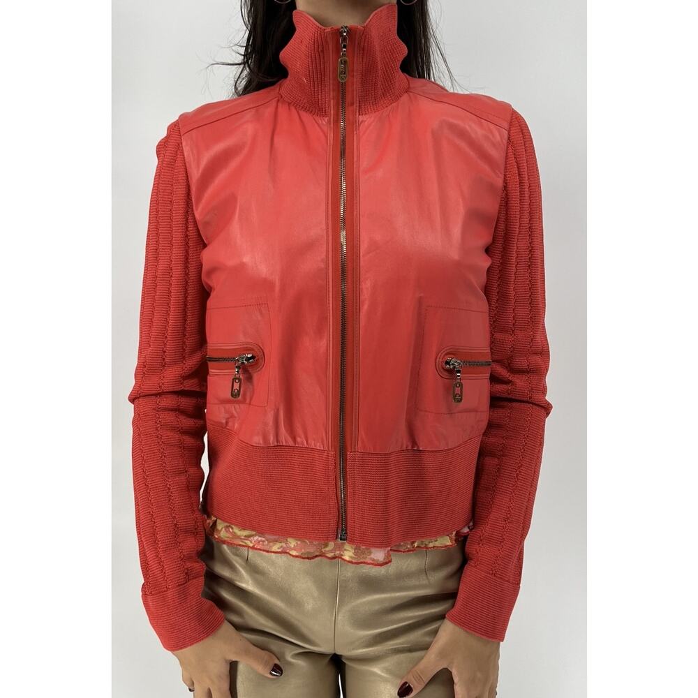 St. John Sport Lamb Leather Biker Jacket